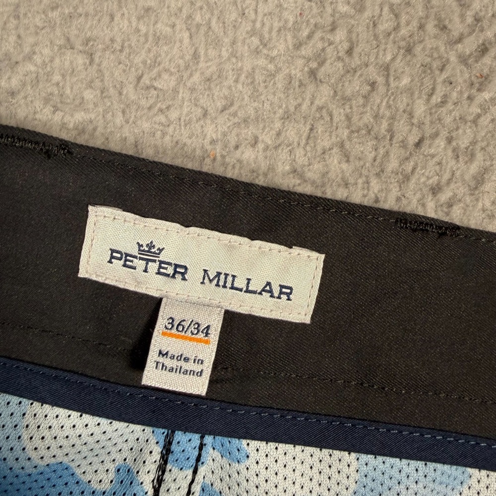 Peter Millar Pants Mens 36x28* Black EB66 Golf Performance Cuffed Casual Hemmed - Picture 2 of 10